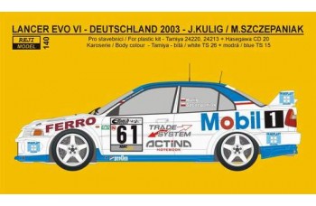 Decal – Mitsubishi Lancer EVO VI  - Deutschland rally 2003 1/24